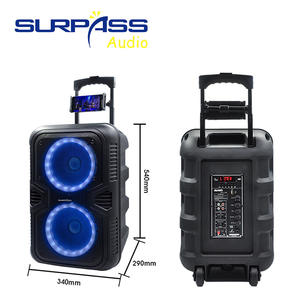 TS2802 doppia batteria da 8 pollici altoparlante senza fili palmare microfono esterno Karaoke altoparlante carrello con aste - Product Image 6