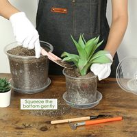 FUIJOL Pot Bunga Transparan 4-7 Inci dengan Lubang Drainase 20 Buah Plastik untuk Penggunaan Dalam/Luar Ruangan (Bibit & Tanaman)