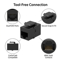 Conector Keystone Cat6 RJ45 UTP de 90 Grados, Negro, Sin Herramientas, Fácil de Instalar, Módulo Ethernet para PC, Hogar, Oficina, Centro de Datos