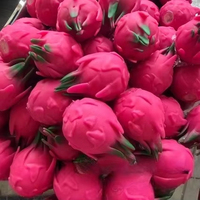 Handgemaakte knapperige, zachte Durian en Dragon Fruit stressbal, zachte fidgetbal, ASMR sensorische stressverlichtende speelgoed
