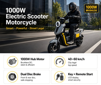 Moped électrique à frein à disque |   Scooter homologué pour la route avec phare LED lumineux et siège confortable