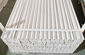 Personnalisé Moderne Décoratif Blanc Gesso Apprêté Doigt Joint Radiata Pin Chinois <span class=keywords><strong>Sapin</strong></span> LVL En Bois Escalier Main Courante Moulures pour - Product Image 6