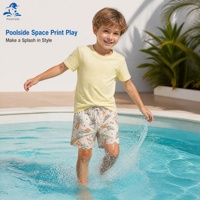 Shorts de plage unisexes pour enfants Phayon, imprimé spatial, UPF 50, séchage rapide, respirant, 120g polyester élasthanne, taille élastique avec cordon de serrage