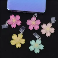 Charme de bouchon anti-poussière de téléphone en résine Sakura Kawai prise de Port de Charge pour iPhone capuchon anti-poussière mignon Type C pendentif de bouchon de Protection contre la poussière