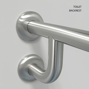 Barre d'appui murale en acier inoxydable pour dossier de toilette, pour l'accessibilité et le soutien dans la salle de bain - Product Image 4