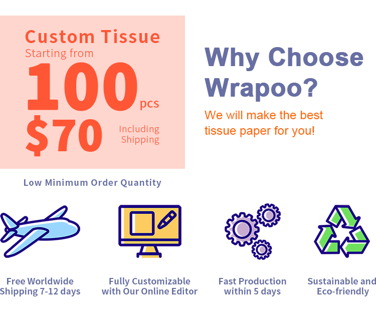 Custom Tissue Paper for Children Clothes Shoes Packaging Printed Logo