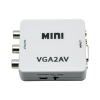 1080P Mini VGA RCA/AV Video dönüştürücü adaptör ayırıcılar ve dönüştürücüler pc'den tv'ye