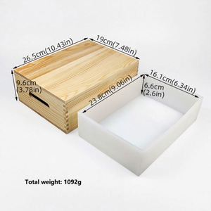 Caja de madera rectangular grande para hacer jabón casero con moldes de silicona y tapa - Product Image 5
