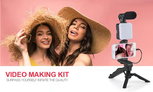 Vlog Beginners Smartphone Phone Video Kit AY-49 LED Light Microphone <b>Tripod</b> Hands Free Blog Youtube Camera Travel Vlogging Kit - Product Image 3
