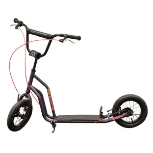 Cadre en acier 12 pouces Kick Scooter 2 roues Push Scooter Dog Kick Bike avec frein à main Enfant Kids Boy Foot bike scooters