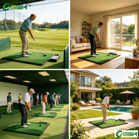 Base en caoutchouc Golf Driving Range avec trous de té Tapis de frappe 3D avec caoutchouc dur