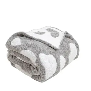 Hotsale Customized Super Soft Breathable Couch Crib and Car Seat Throw Soft Jacquard knitted Baby Blanket