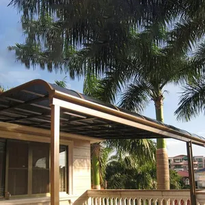 Couverture de patio en aluminium rétractable, grille en polycarbonate d'extérieur moderne, quatre saisons, couverture de pluie, toit en verre
