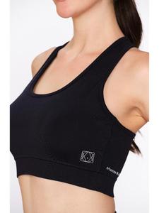 Soutien-gorge de sport noir en polyester imprimé Cobra pour femme Munns & Mars avec rembourrage amovible, coutures anti-déplacement, sans coutures, couvrance totale - Product Image 2