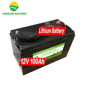 Batterie lithium-fer-phosphate, 12v, 100ah, avec autonomie de 2 à 12 ans, pour système solaire, avec 20kwh