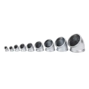 Factory Price 45 degree Seamless union elbows malleable iron elbow connector bend fitting