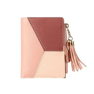 Cartera Corta con Cremallera para Mujer, Estilo Coreano, con Borla, Diseño Geométrico, Forro de Cuero y PU, Venta al Por Mayor de Fábrica 2026 - Product Image 3