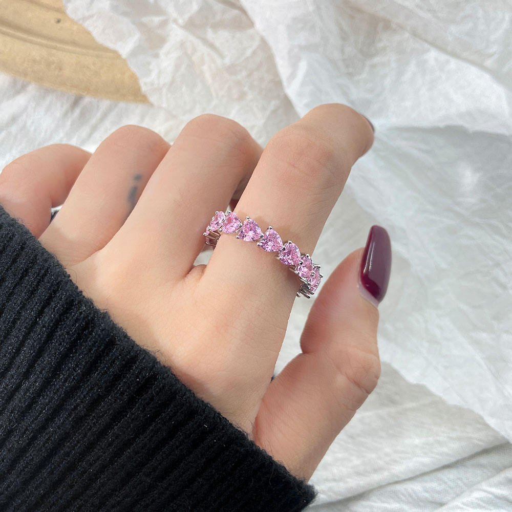 Piedra rosa con baño de rodio R1494