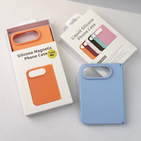 Casing Ponsel Silikon Magnetik untuk iPhone Duo Penutup PC Keras Silikon Cair untuk iPhone Duo Penutup Bumper Tahan Guncangan IPD017