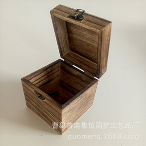 กล่องไม้เพาโลเนียเผาไหม้ ขนาด 10 ซม. ทรงสี่เหลี่ยม งานแฮนด์เมด สำหรับเก็บชา ของขวัญ บรรจุภัณฑ์งานฝีมือ - Product Image 3