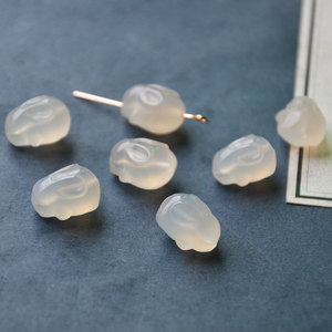 Pendentif lapin sculpté en agate naturelle, perles intercalaires à trou ouvert pour la fabrication de bracelets, matériel de bijouterie DIY - Product Image 4