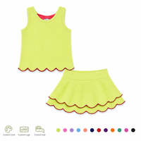 Ensemble de vêtements de sport deux pièces pour filles, jupe de yoga et de tennis personnalisée pour tout-petits, respirante, pour l'été, gymnastique, danse, en nylon à séchage rapide