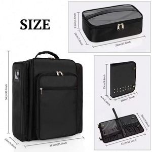 Free Sample Relavel Backpack Cosmetic <b>Bag</b> for Makeup Artists Product Storage Makeup Brush Storage with Removable <b>Dividers</b> - Product Image 6