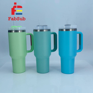 Tumbler Riutilizzabile di Alta Qualità per Sublimazione, 40oz/1200ml, <span class=keywords><strong>con</strong></span> Manico e Cannuccia, Coperchio Trasparente Scorrevole per Sublimazione - Product Image 1