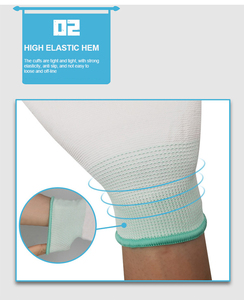 Guantes de trabajo electrónicos ESDD antiestáticos al por mayor, función de protección de trabajo de jardín reutilizable de algodón tejido de nailon recubierto de PU blanco - Product Image 5