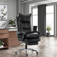 Chaise de bureau de direction ergonomique moderne avec repose-pieds, support lombaire, massage en cuir, extensible, vente en gros, chaise de gestionnaire saine
