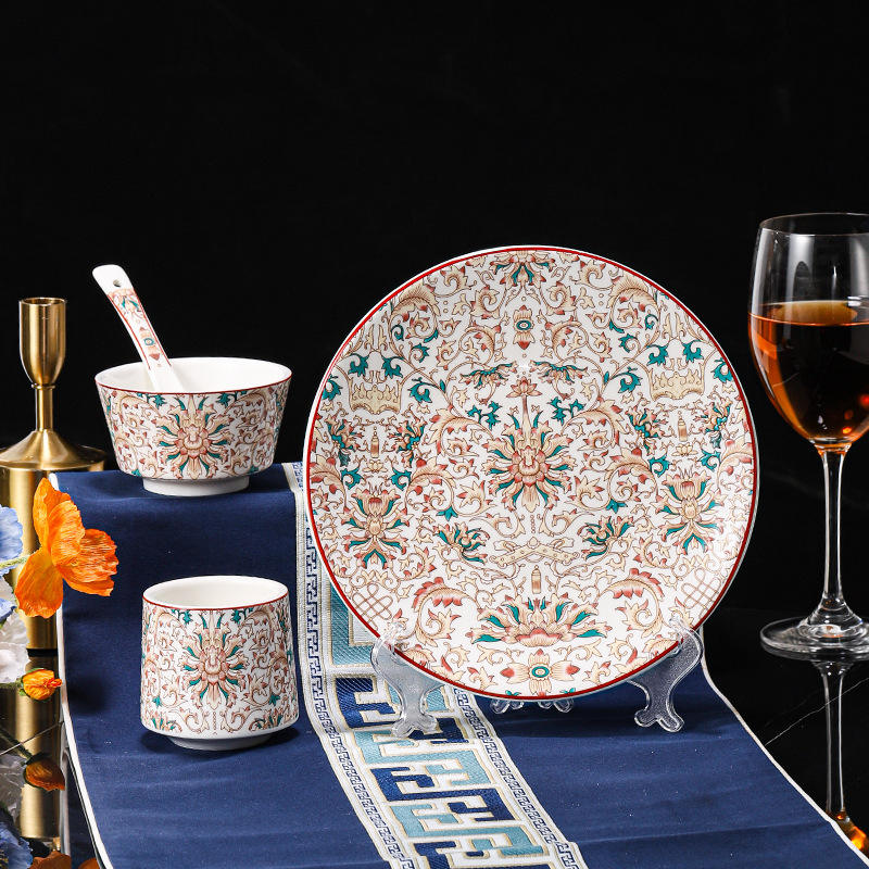 Pink enamel four-piece set