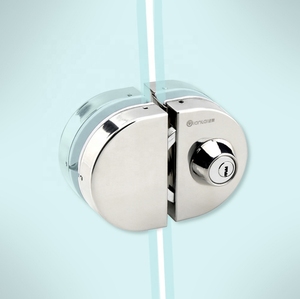 Serrure de porte centrale en acier inoxydable, <span class=keywords><strong>double</strong></span> face en <span class=keywords><strong>verre</strong></span> coulissant, fournisseur d'usine - Product Image 5