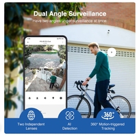 IMILAB EC6 Double caméra projecteur WiFi 2K Surveillance à double angle Vue en direct et chat Dissuasion intelligente Connexion à l'application Caméra 2K