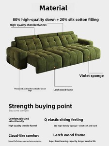 Cama Funcional Lawrence, Retráctil para Dormir en la Sala de Estar, Mueble Pequeño de Tela de Terciopelo DDSF31, Diseño Retráctil E - Product Image 4