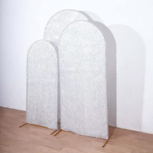 Fondo de Arco con Estampado Floral Blanco y Azul, Cubierta Elástica de Spandex de 8 pies, Decoración de Pared para Bodas, Ceremonias y Fiestas, Estilo Chino - Product Image 5