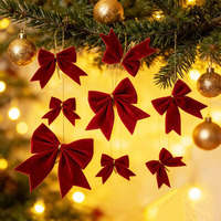 Moderne Rote Polyester-Schleifen Weiche Langlebige Weihnachtsdekoration Christbaum-Schleife Heim-Deko Neujahrsgeschenk Hochzeitsgeschenke DIY