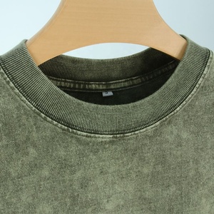 T-shirt surdimensionné en coton tricoté 100 % de haute qualité, délavé à l'acide, pour homme, style streetwear, effet vintage, impression personnalisée - Product Image 3