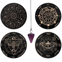 15cm Design moderne Ouija jeu de société en bois étoile pendule Fortune Telling Toys sorcière artisanat fournitures corde Communication Board