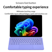 Nouveau clavier tactile à projection violette OEM ODM pour Surface Pro 12 pouces BT 5.3 ultra fin 500 mAh rechargeable avec RGB