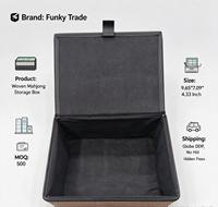 Boîte de rangement personnalisée en rotin tressé pour Mahjong, 9,65*7,09*4,33 pouces, étui de voyage à couvercle pour tuiles de Mahjong américain, OEM
