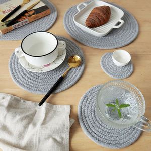 Home Kitchen Cotton Rope Placemats, Table <b>Cup</b> <b>Mats</b>, Insulated <b>Mats</b> - Product Image 3