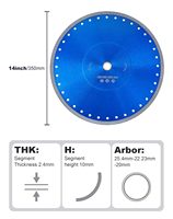 Disco de Corte Reforzado JDK X Turbo Mesh Dekton de Acero Aleado Superfino para Azulejos, Porcelana, Cerámica, Mármol y Granito OEM