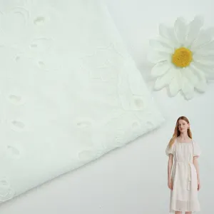 제조 업체 섬유 천 흰색 자수 스위스 보일 아일렛 100% 면화 자수 직물 드레스