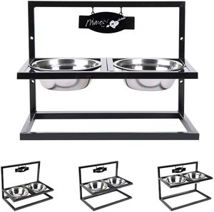 Dayanıklı Premium kalite yükseltilmiş köpek besleyici ayarlanabilir yükseklik paslanmaz çelik kaymaz yavaş besleyici hayvan mama kabı kase ile standı - Product Image 1