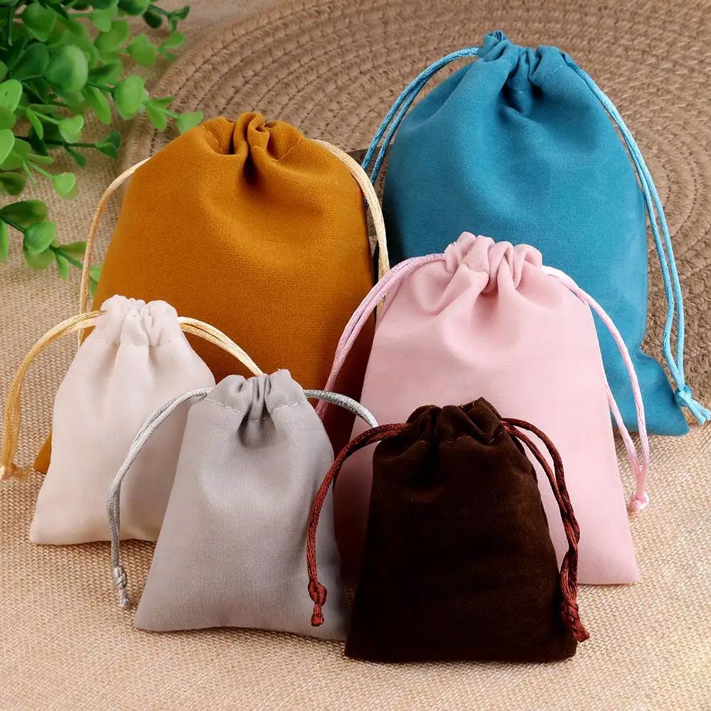 5*7 सेमी रंगीन कस्टम लोगो छोटे मखमली थैली पैकेजिंग ड्रॉस्ट्रिंग गहने उपहार के लिए मखमली बैग