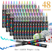 Marqueurs Peinture Professionnels Pointe Fine 12 24 48 60 120 168 Couleurs, Encre Acrylique Non Toxique Permanente à Base d'Eau, Vente en Gros