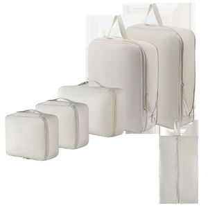 Ensemble de sacs de rangement de luxe unisexe pour cosmétiques et articles de toilette numériques, en polyester avec fermeture éclair, pour vêtements de voyage et organisation de bagages, tendance - Product Image 6
