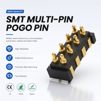 Connecteur Pogo Pin mâle SMT 1x08P personnalisé en laiton à ressort, contacts Pogo Pin ronds, connecteur de charge de batterie