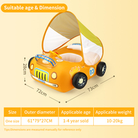 Siège de bain gonflable Swimbobo pour voiture, bateau flottant, jouet aquatique pour enfants, anneau de flottaison pour bébé avec auvent
