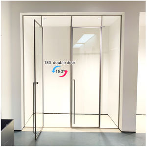 Mampara de Ducha Moderna Esquinera Portátil con Puerta Corredera de Vidrio Curvo para Baño, Hotel, Edificio, Cabinas de Ducha Hechas a Medida - Product Image 4